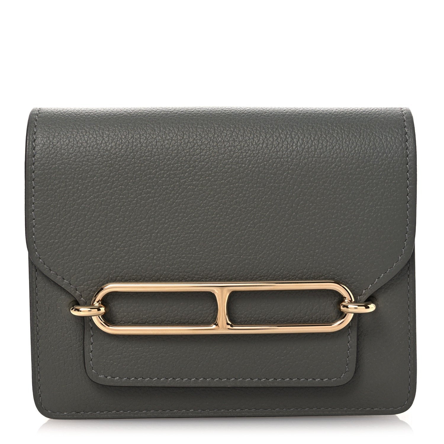 Hermes Evercolor Roulis Slim Wallet Gris Meyer