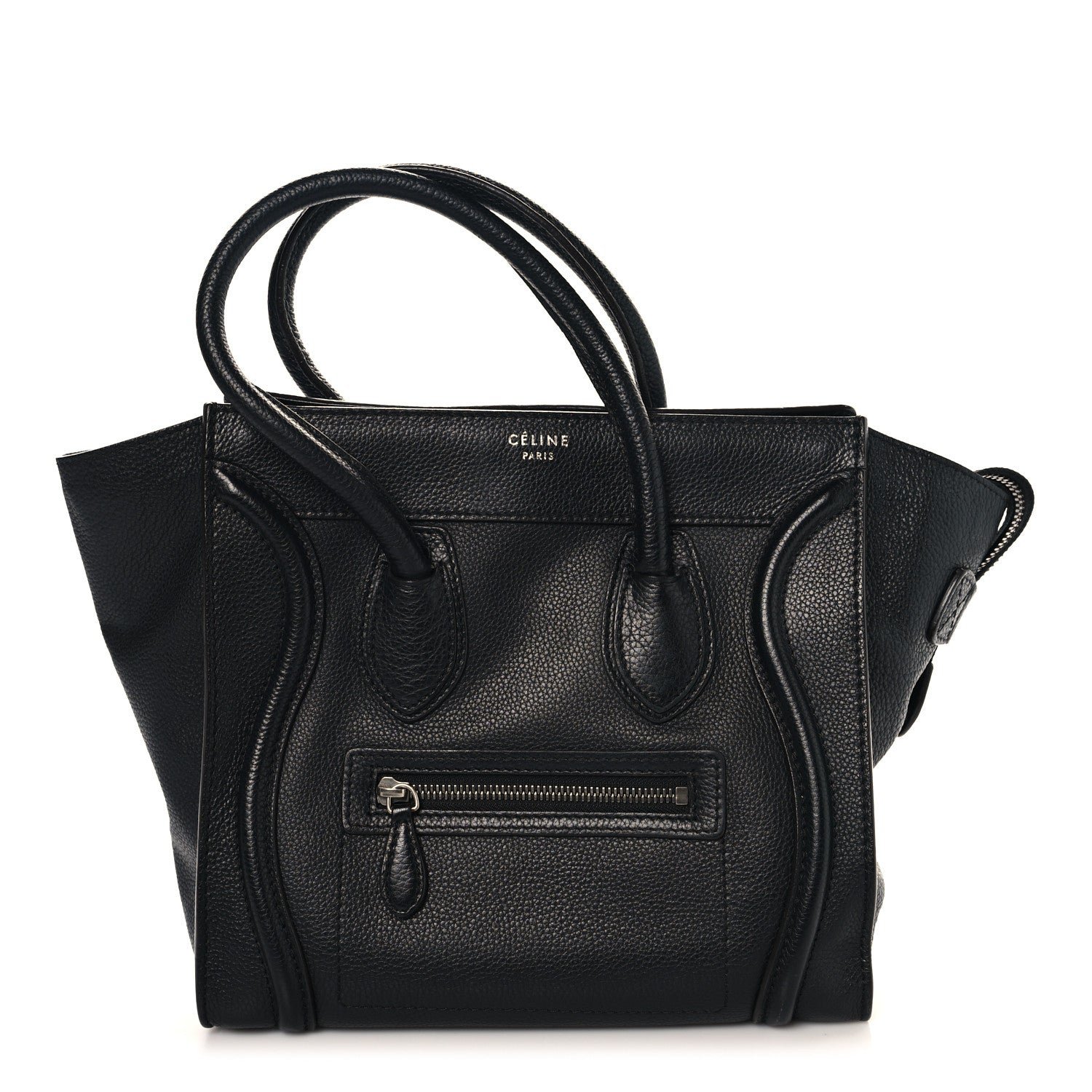 Celine Drummed Calfskin Micro Luggage Black