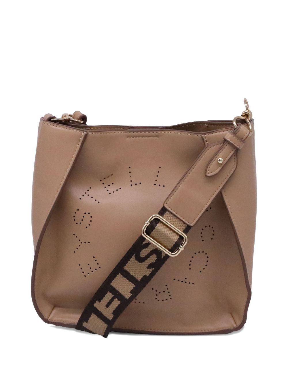 perforated logo shoulder bag