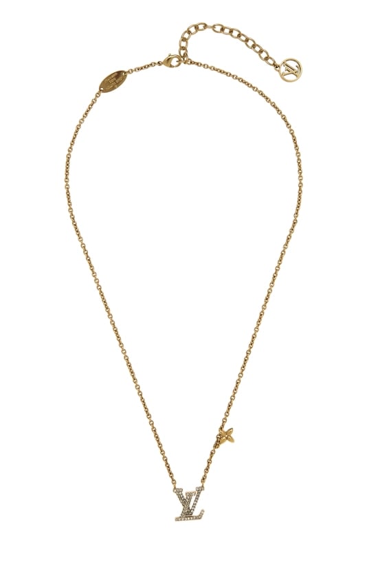 Gold Crystal 'LV' Iconic Necklace