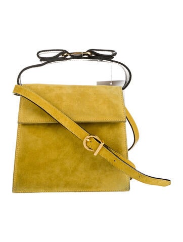 Ferragamo Leather Trim Suede Crossbody Bag
