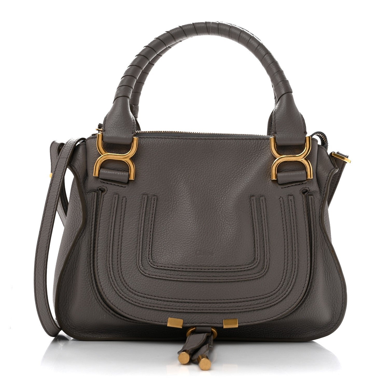 Chloe Calfskin Small Marcie Satchel Cashmere Grey