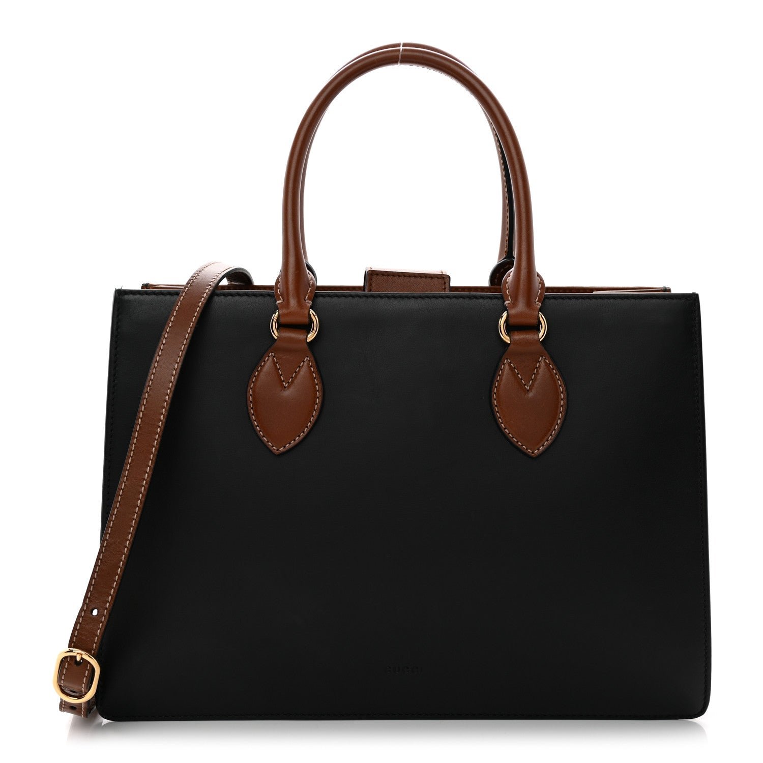 Gucci Calfskin Small Top Handle Bag Navy Brown