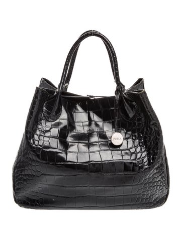 Mulberry Embossed Leather Top Handle Bag