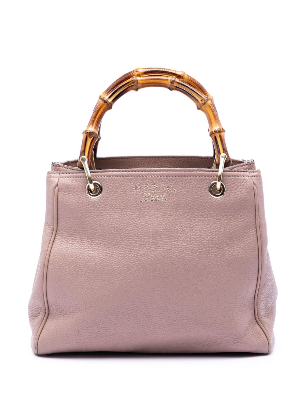 2016-2026 Small Calfskin Bamboo Shopper satchel