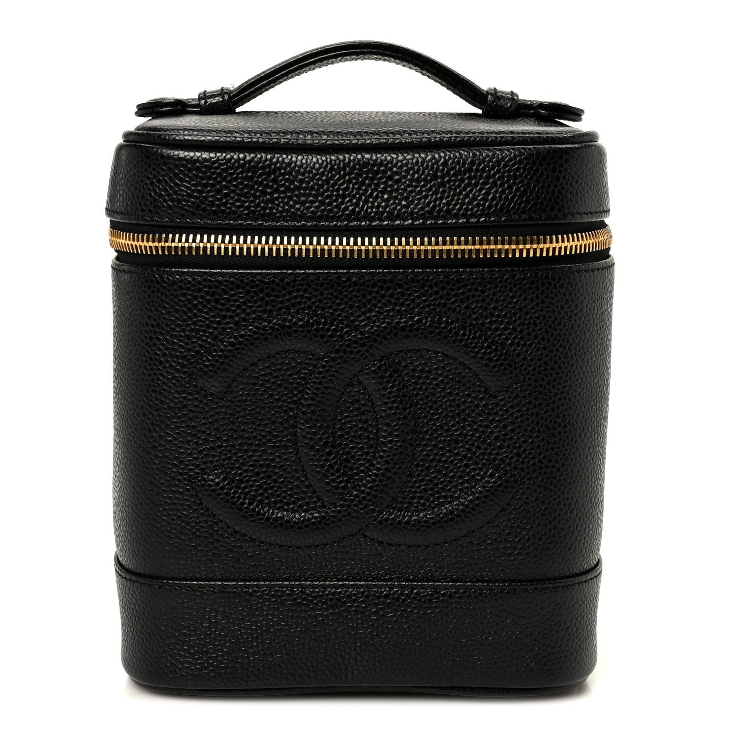 Chanel Caviar Vanity Cosmetic Case Black
