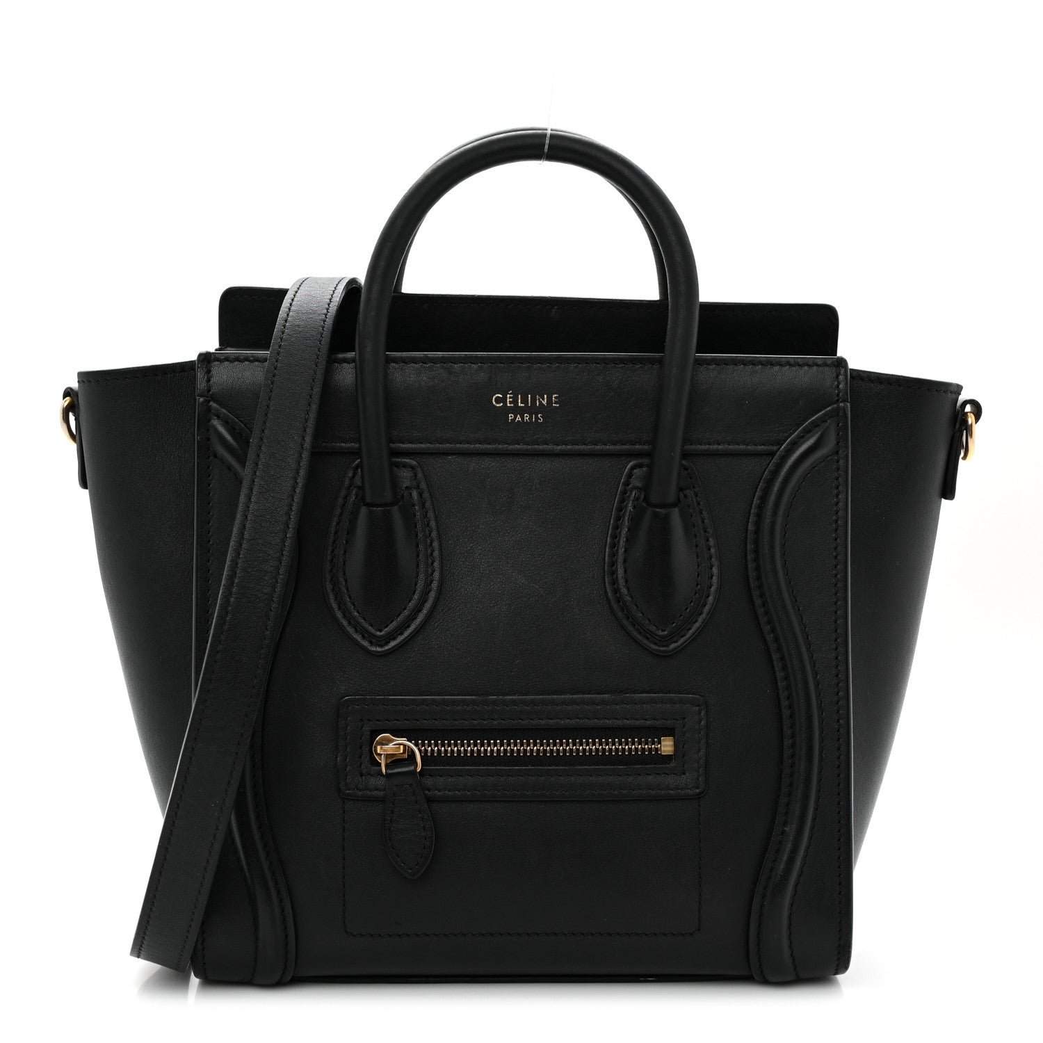 Celine Smooth Calfskin Nano Luggage Black
