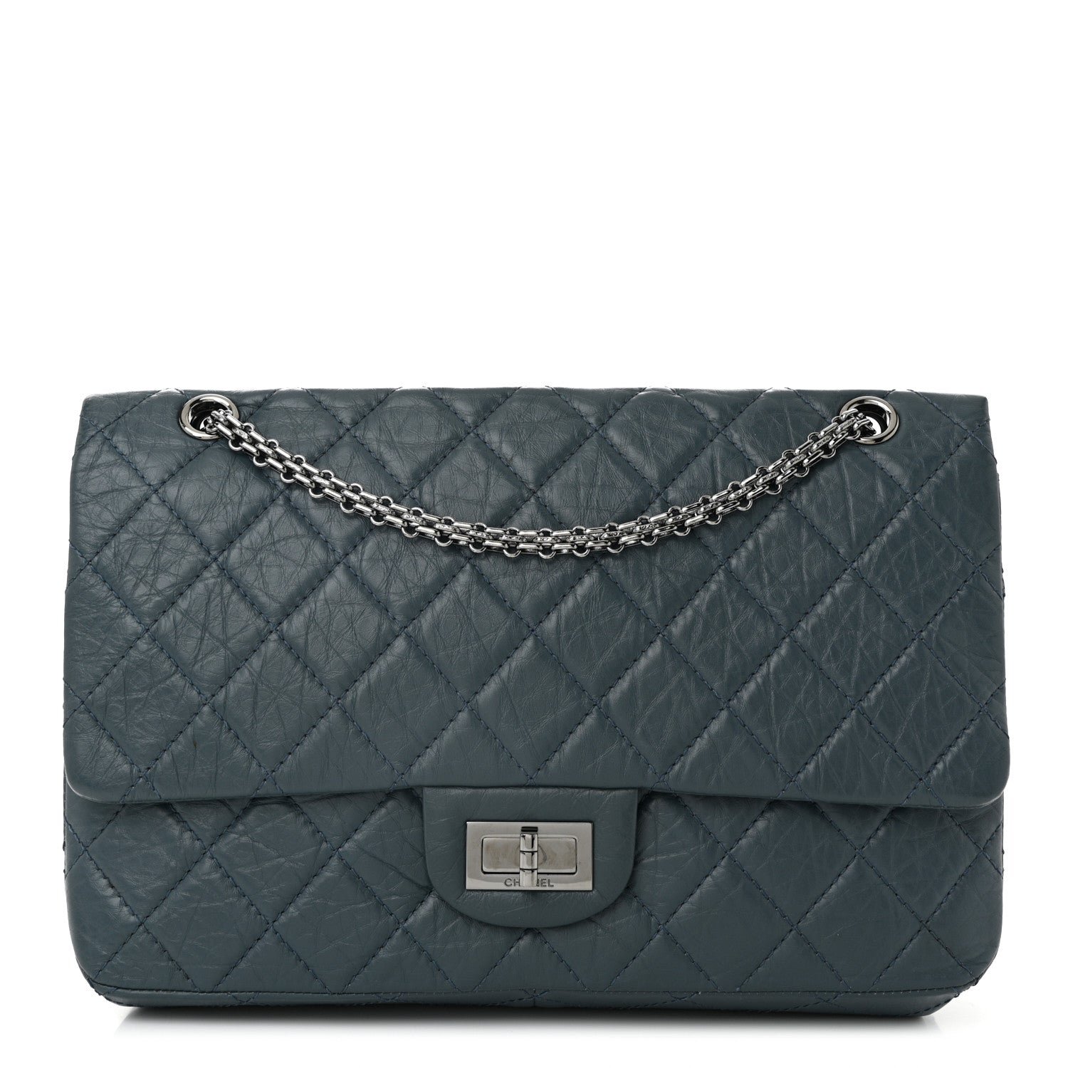 Chanel Aged Calfskin Quilted 2.55 Reissue 226 Flap Dark Blue
