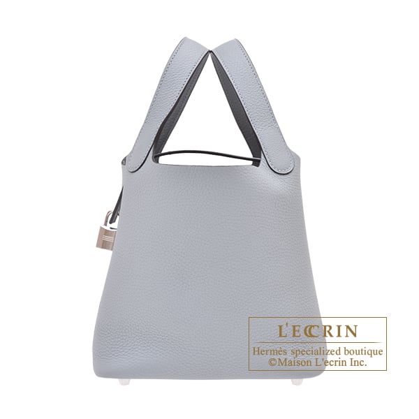 Hermes Picotin Lock bag 18/PM Gris pantin Clemence leather Silver hardware