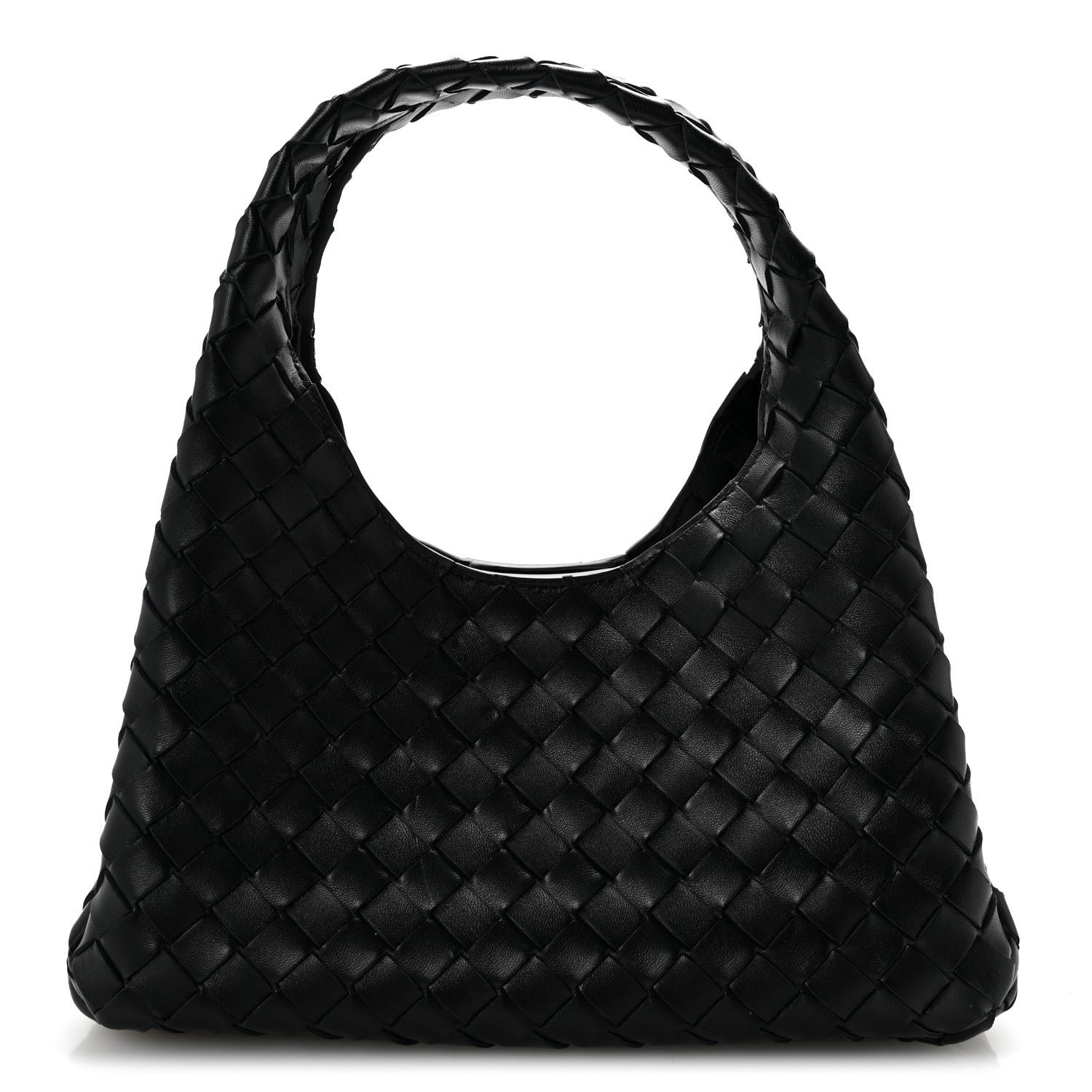 Bottega Veneta Nappa Intrecciato Small Campana Shoulder Bag Black