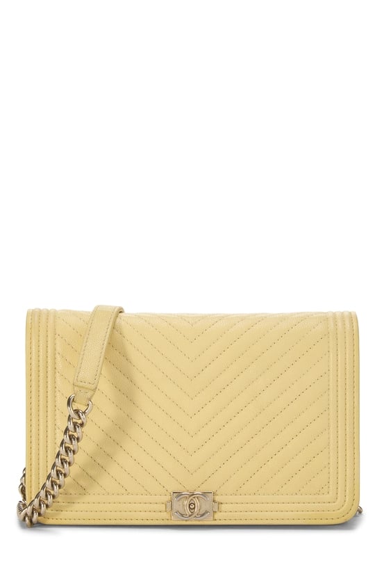 Yellow Caviar Chevron Boy Wallet on Chain (WOC)