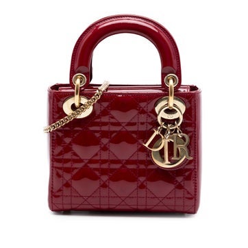 Patent Leather Mini Patent Cannage Lady Dior