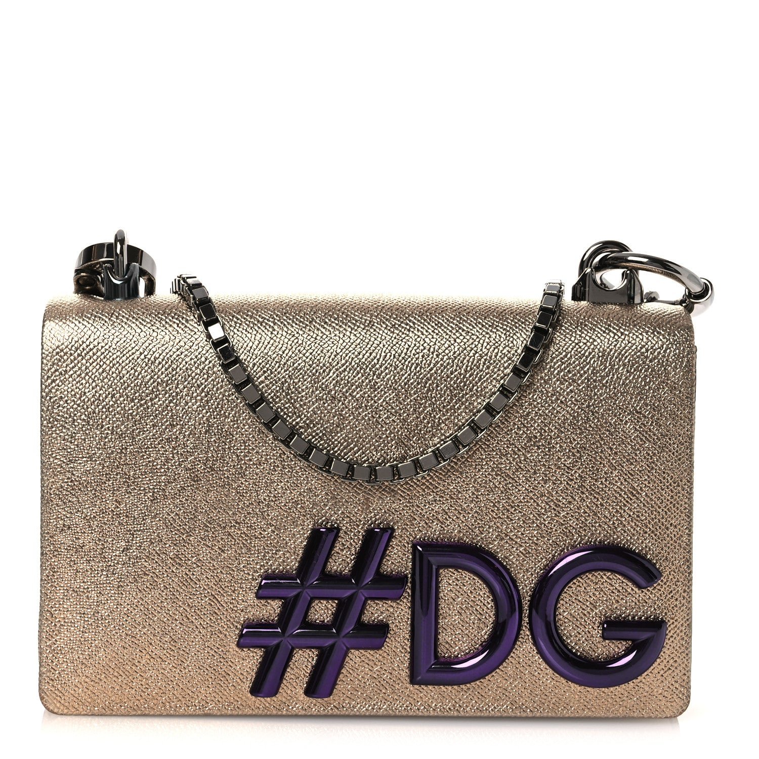 Dolce & Gabbana Dolce & Gabbana Metallic Calfskin DG Girls Millennials Crossbody Bag Gold