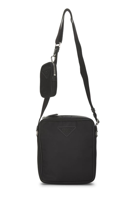 Black Nylon Messenger Bag Medium
