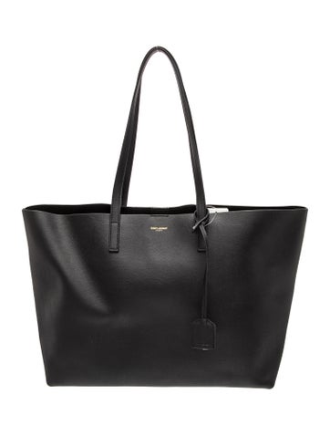 Leather East/West Shopping Tote