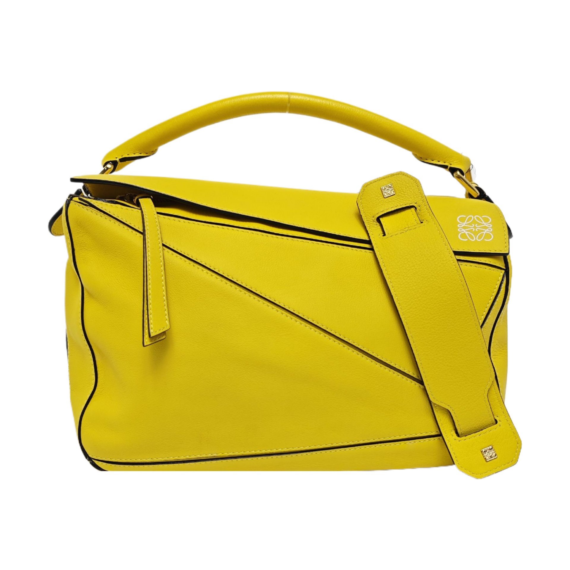 Puzzle leather handbag