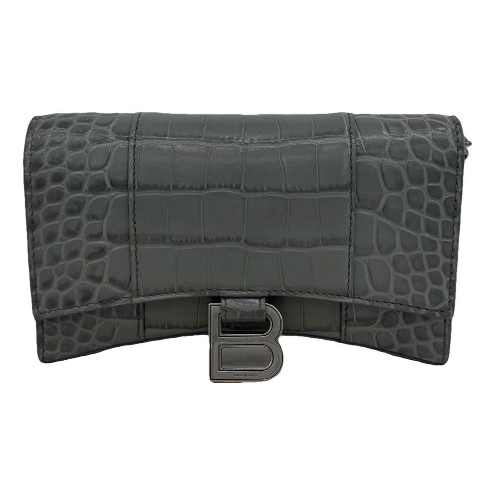 Hourglass leather handbag