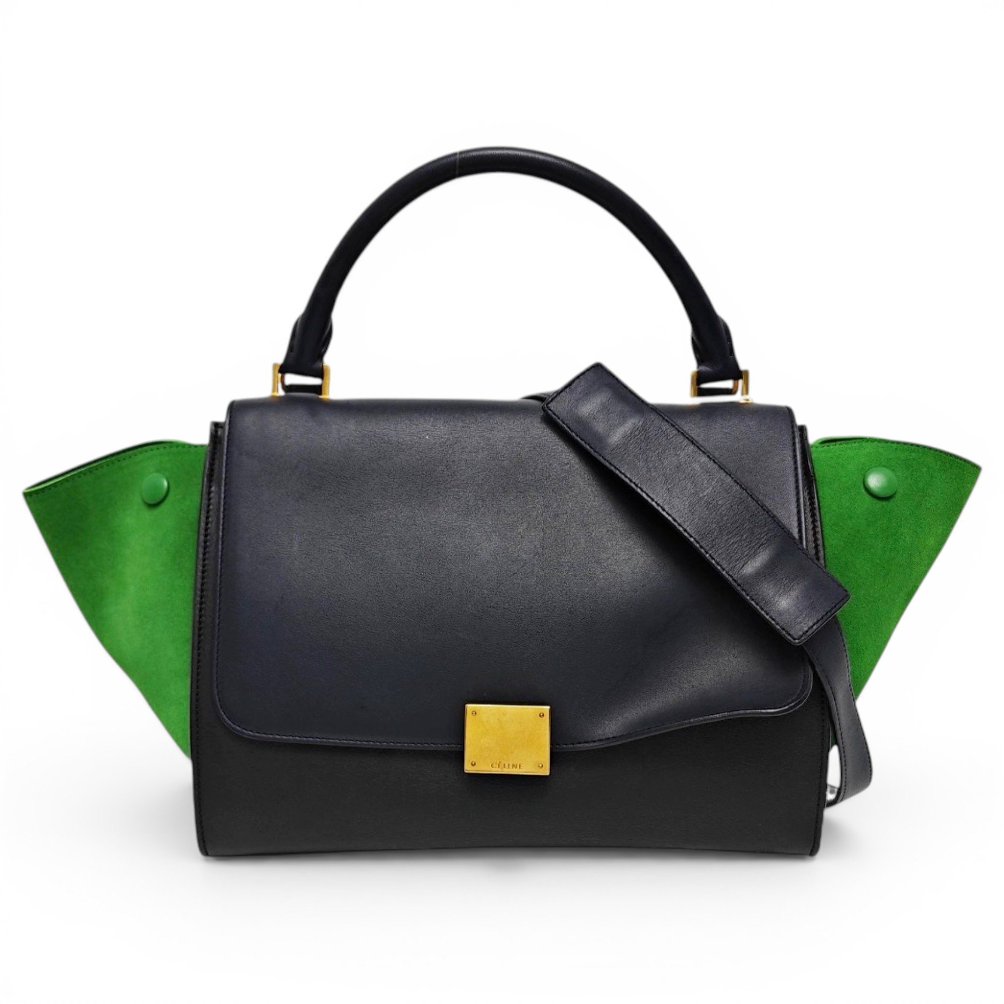 Trapèze leather handbag