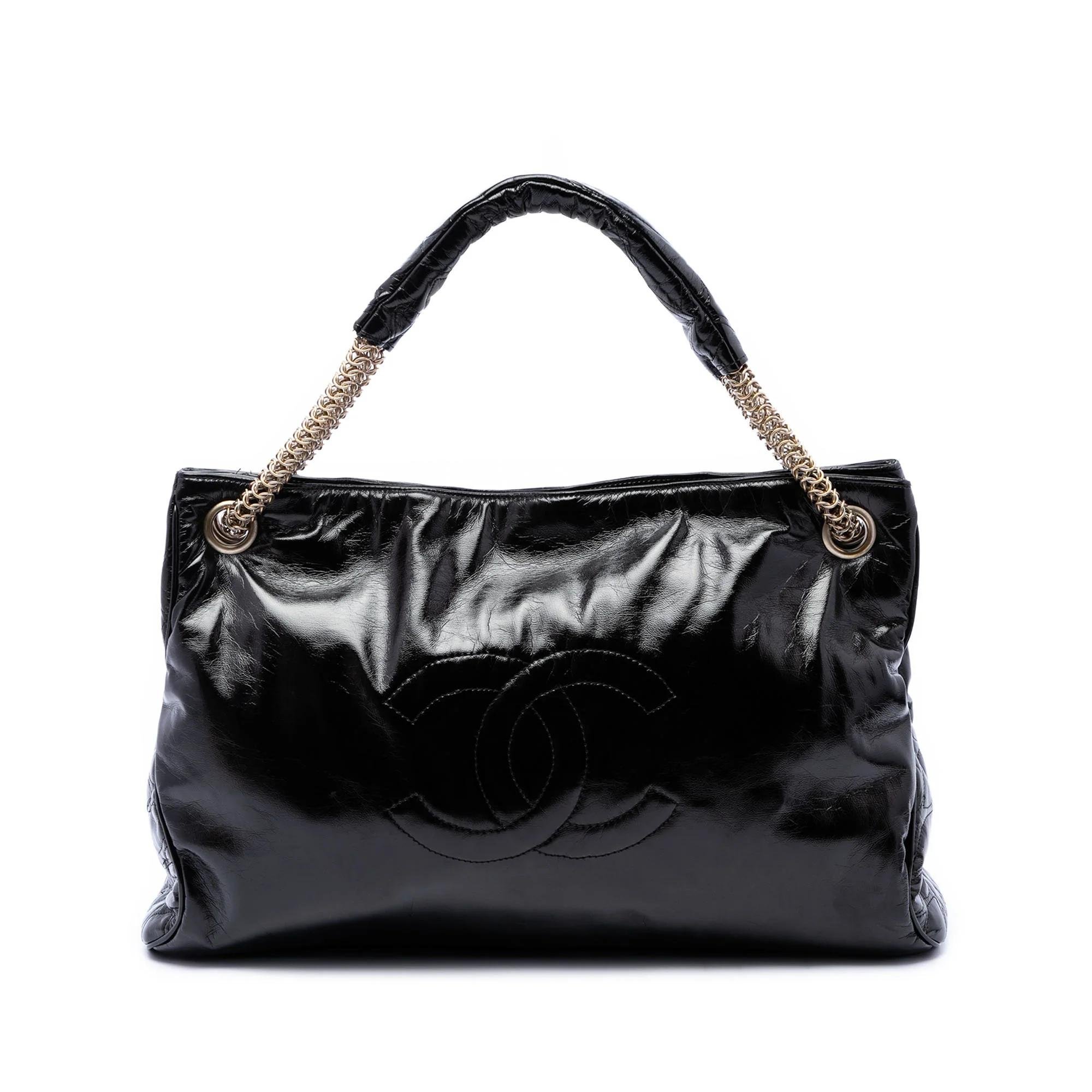 Patent leather tote
