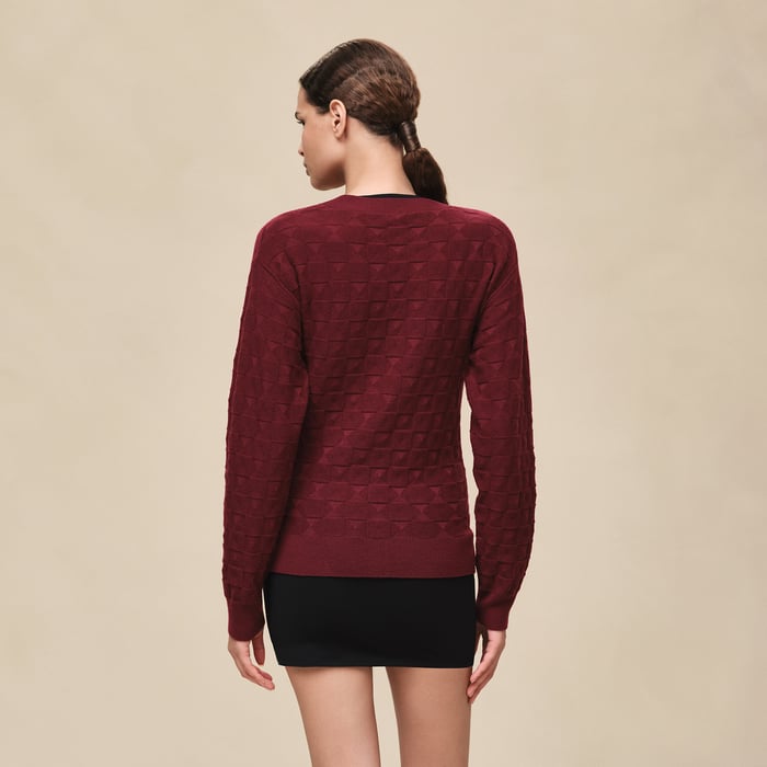 Rouge Carmin "Medor" Long-sleeve Cardigan