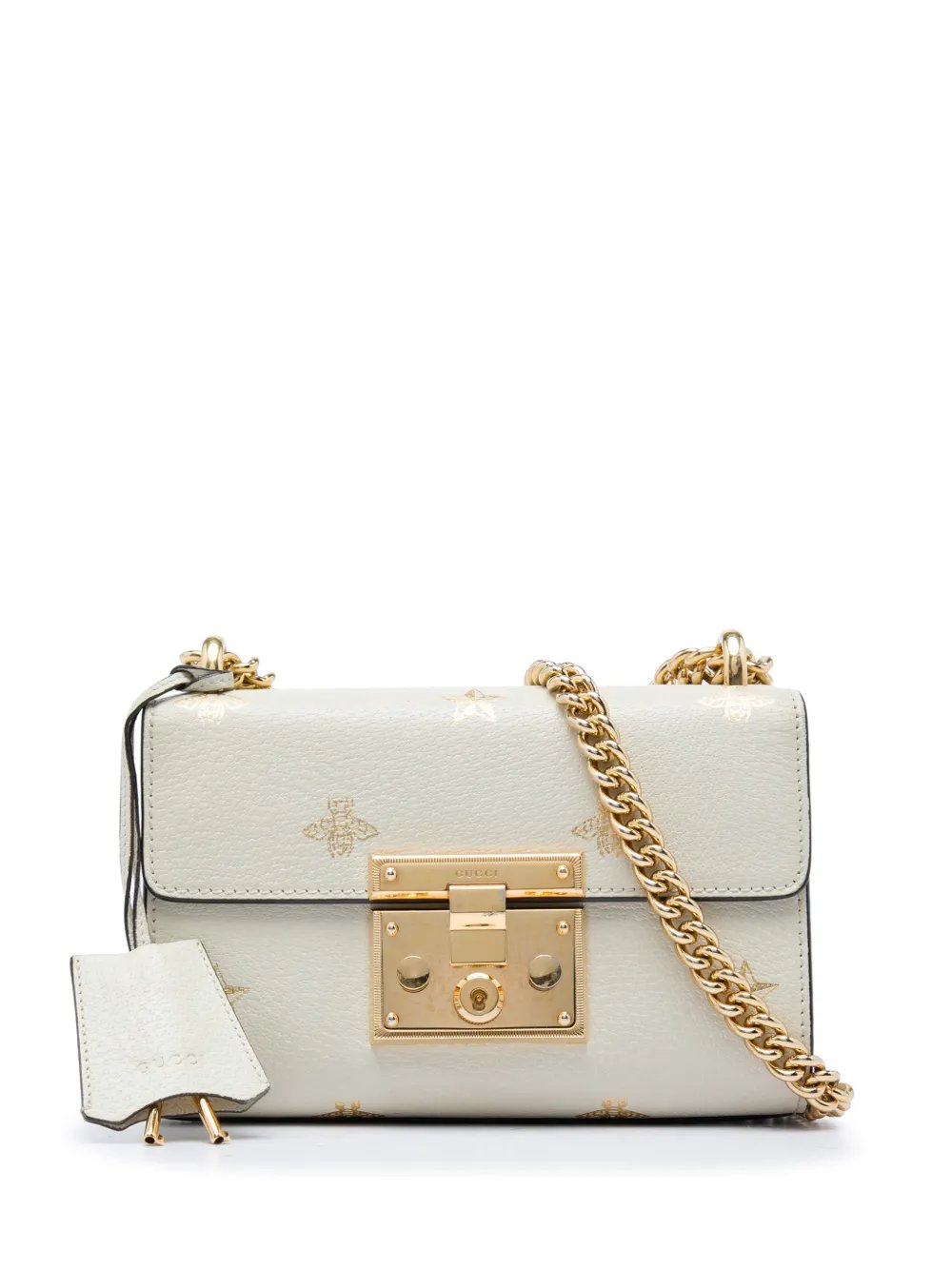 2016-2026 Small Leather Bee Star Padlock crossbody bag