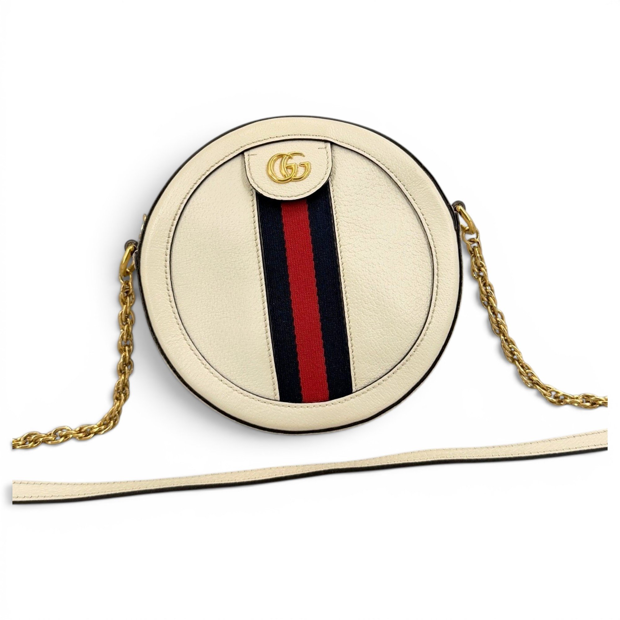 Ophidia Round leather handbag
