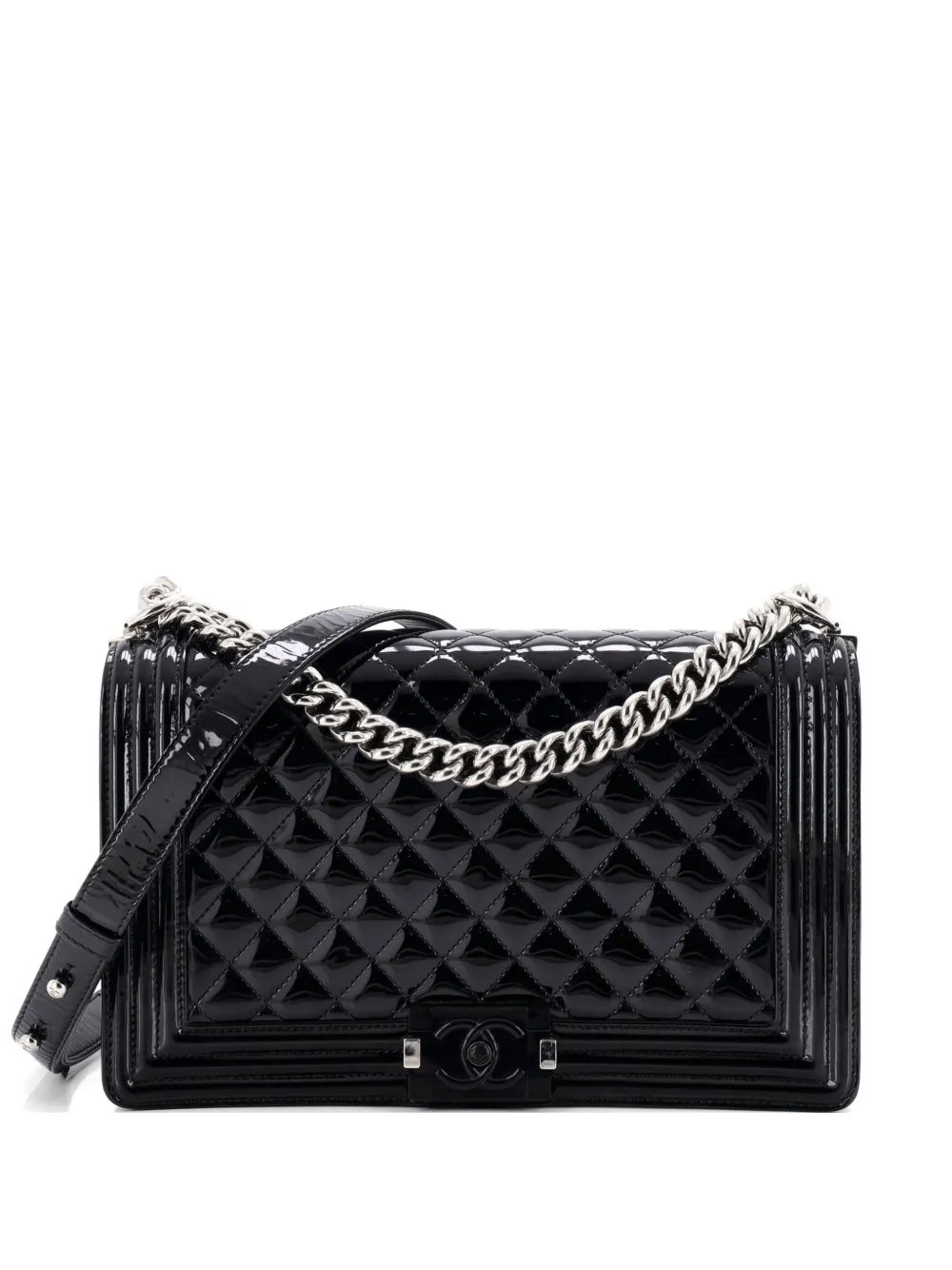 Boy Flap Bag Quilted Plexiglass Patent New Medium shoulder bag