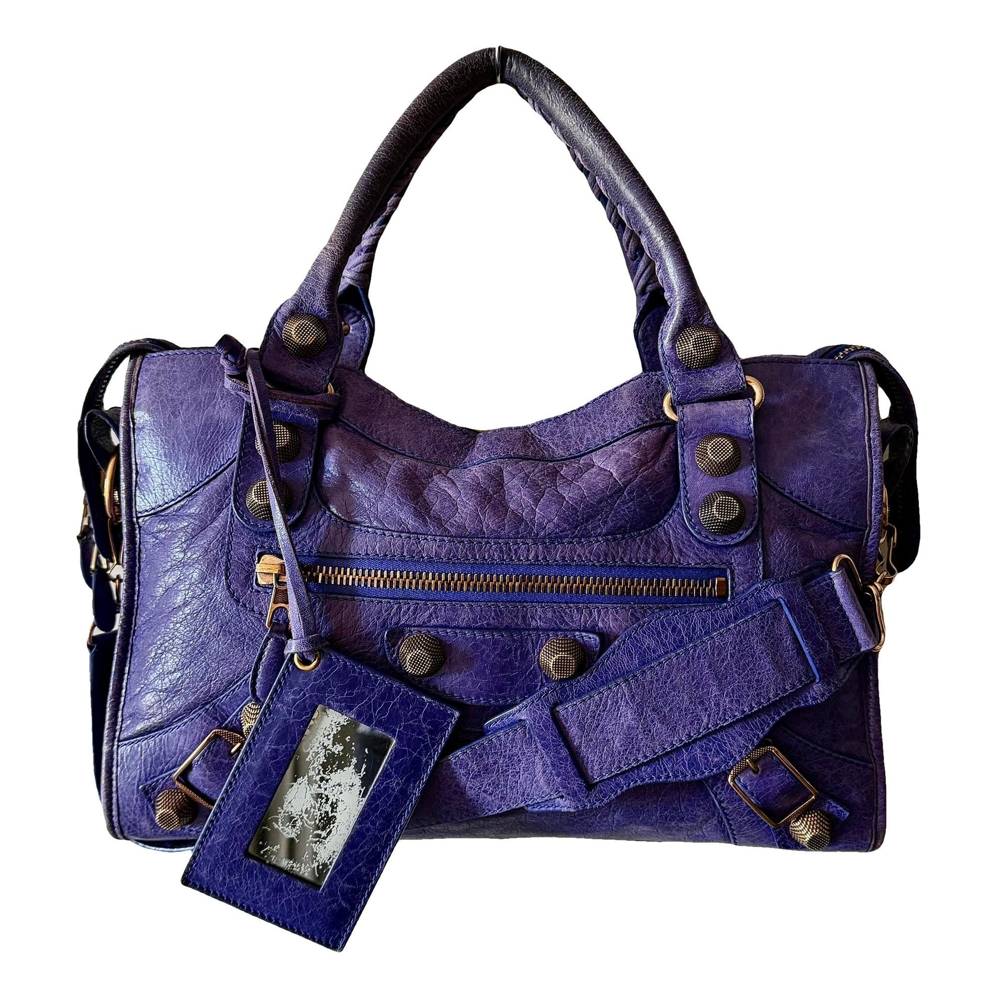 City leather handbag