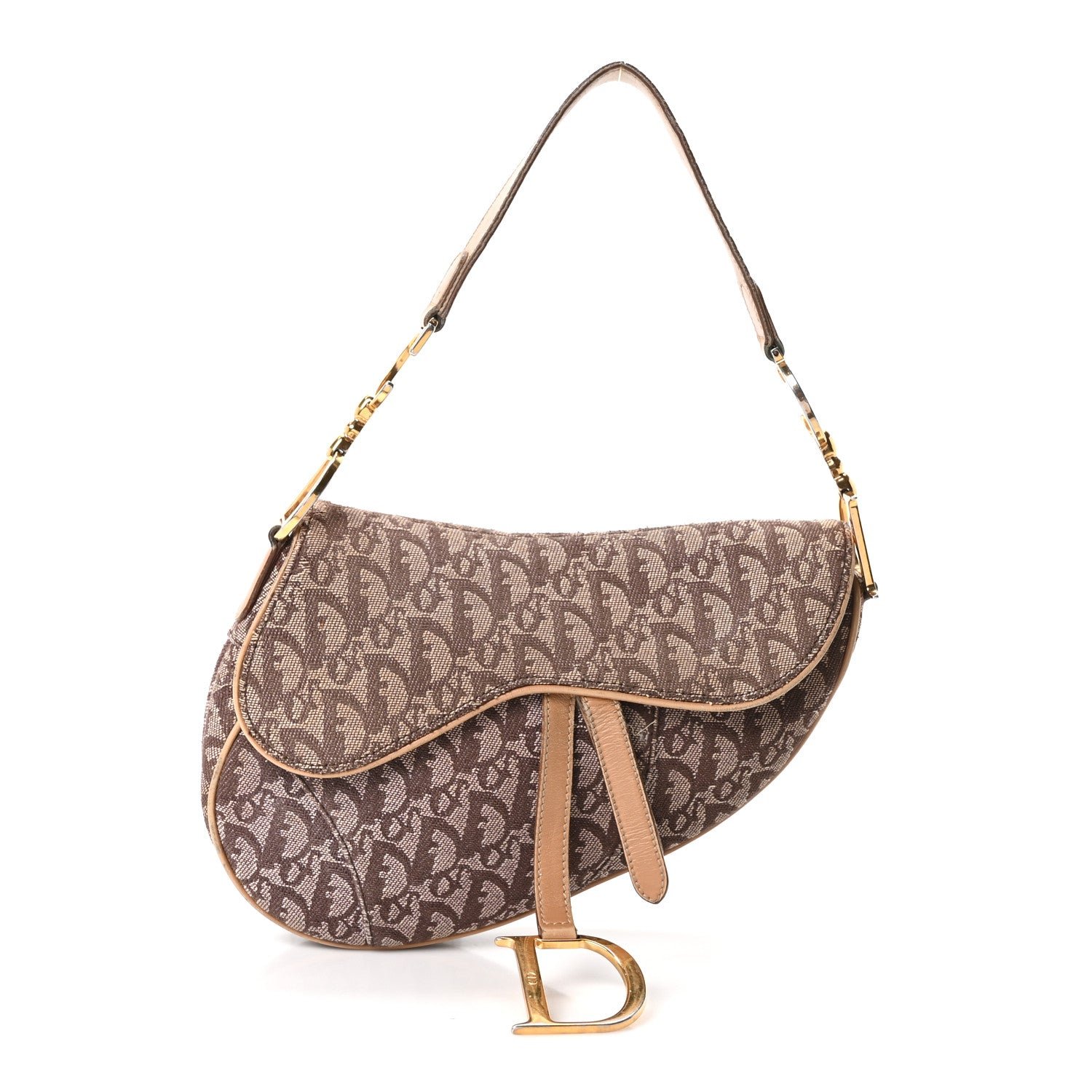Christian Dior Monogram Saddle Bag Brown