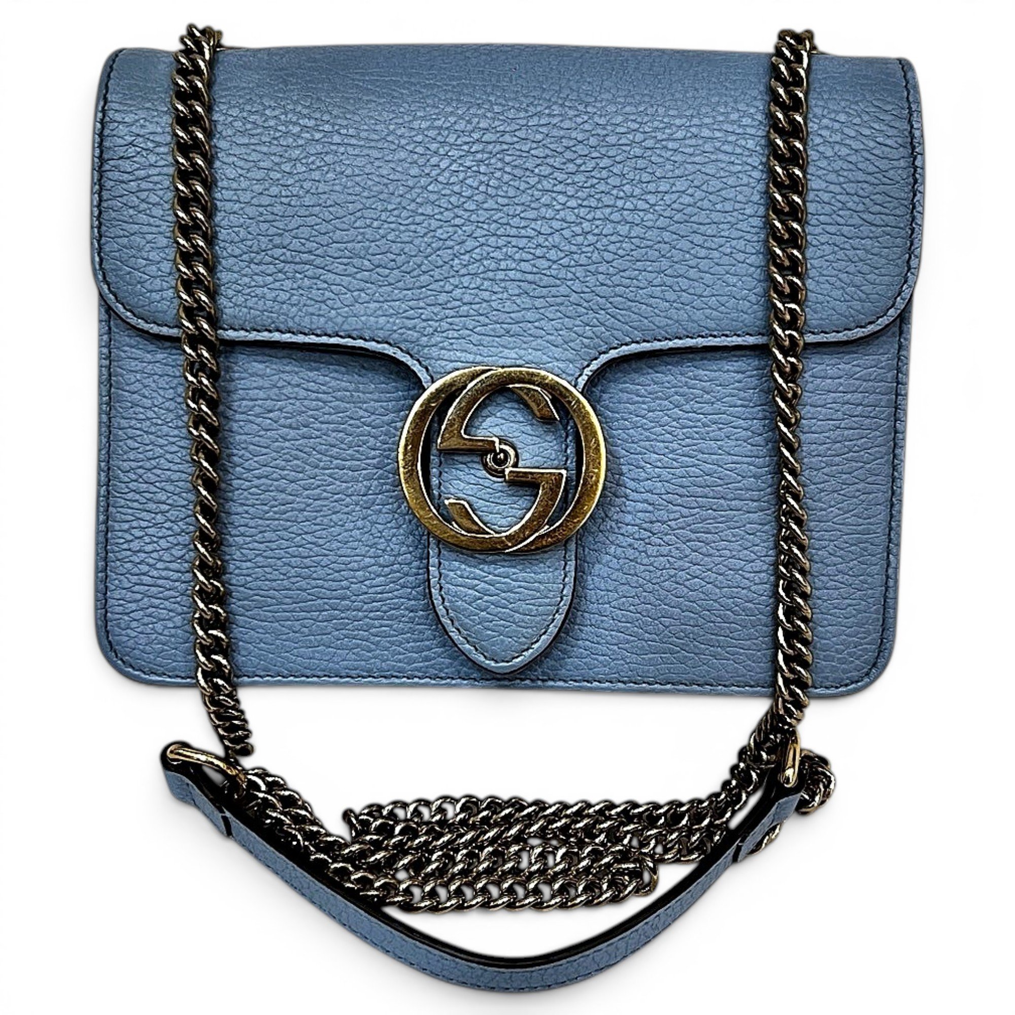Interlocking leather handbag