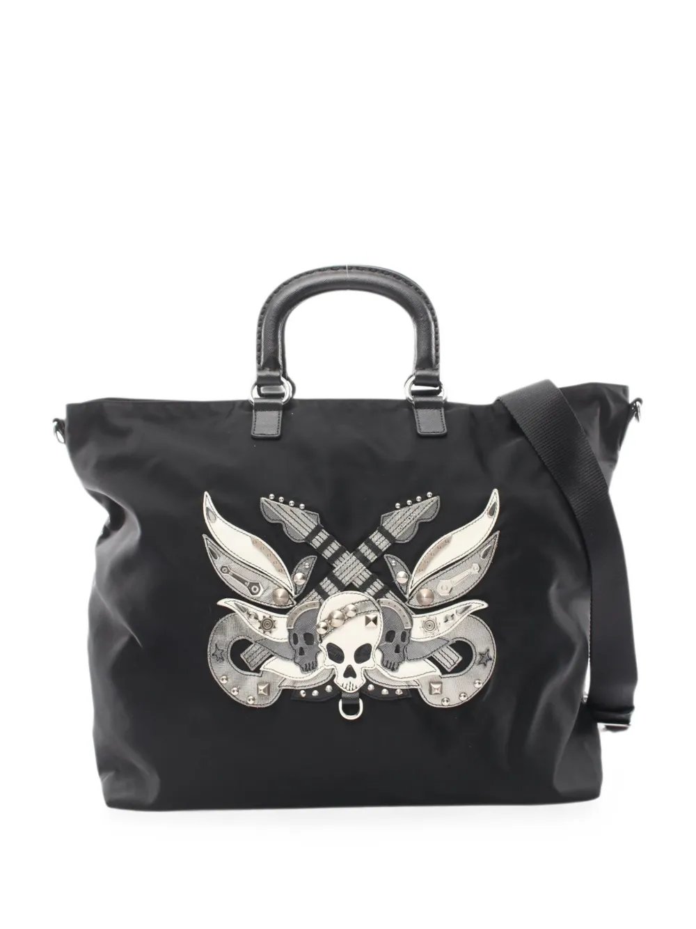 2000s skull studs tote bag