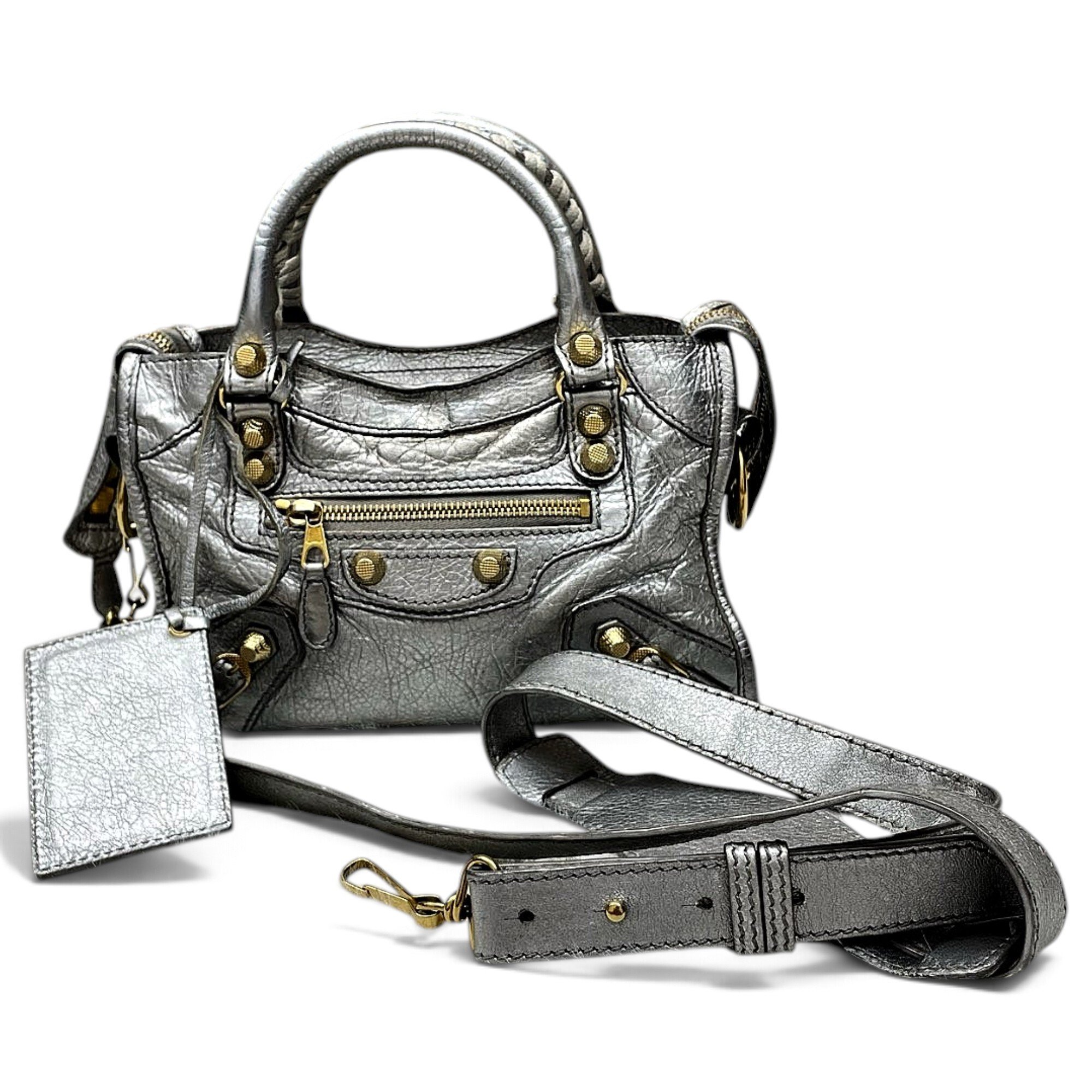 City leather handbag