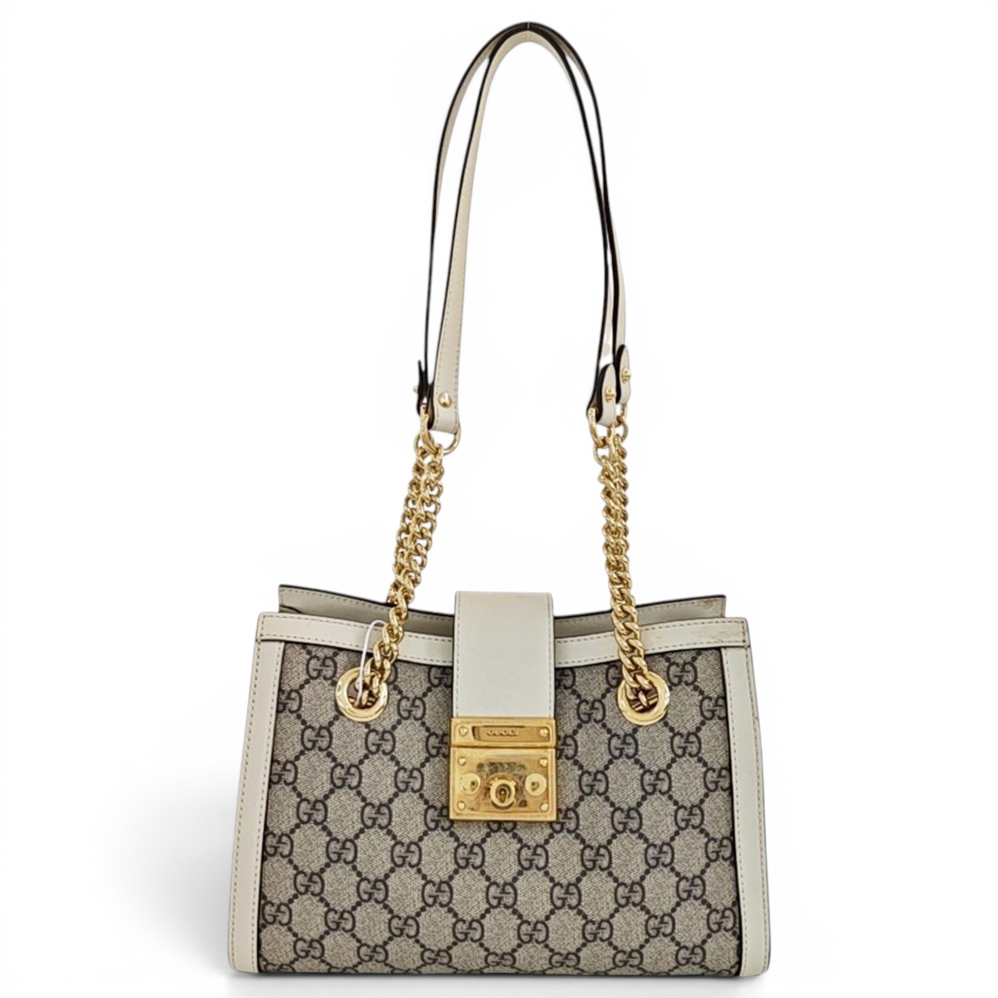Padlock leather handbag