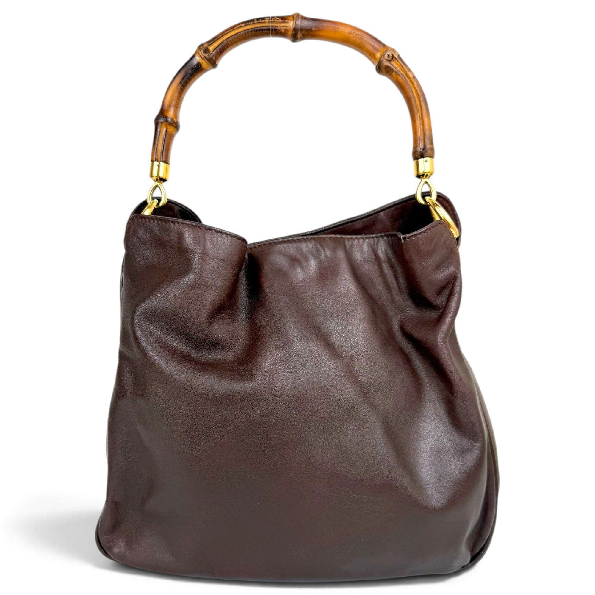 Bamboo Top Handle leather handbag