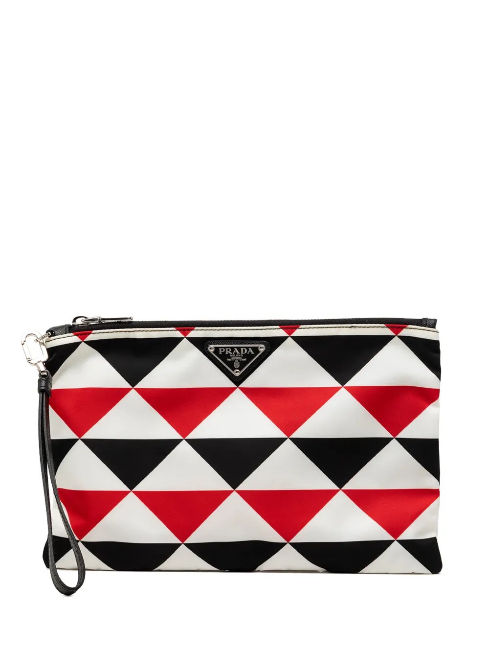 2013-2026 Nylon Geometric Triangle Pattern Flat clutch bag