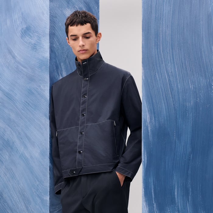 Marine "Pique Plie" Buttoned Jacket