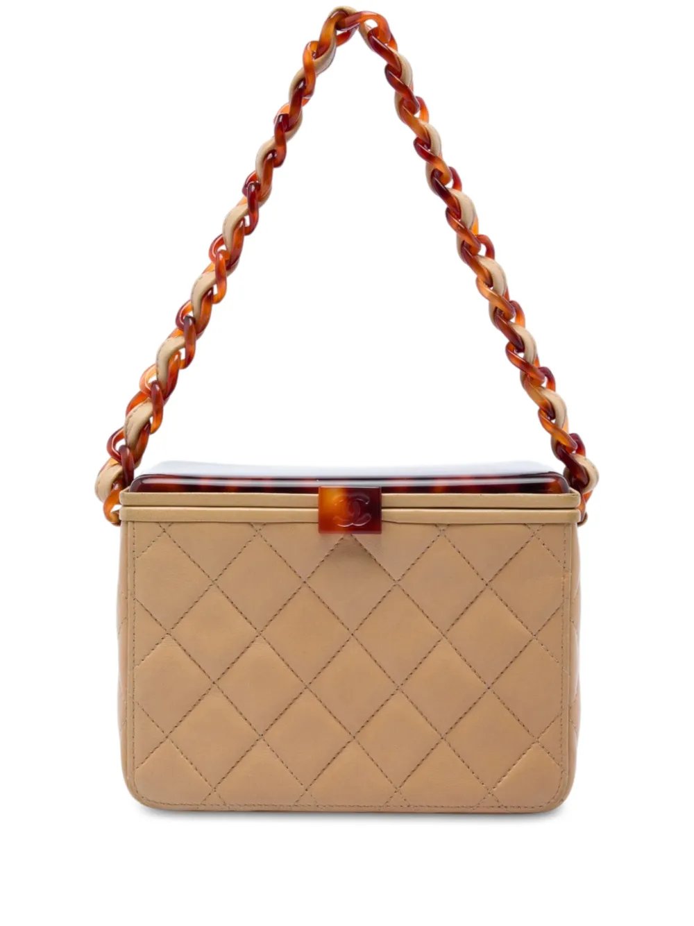 1996-1997 CC Quilted Lambskin Tortoiseshell Box Bag vanity bag