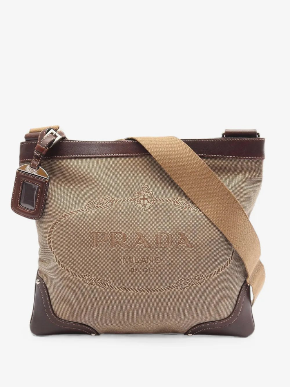 2000s mide Logo Jacquard shoulder bag