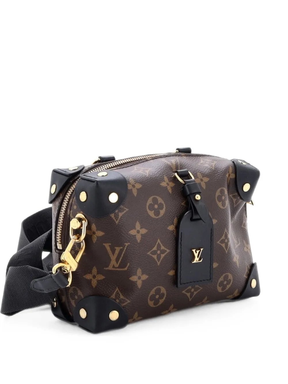 Petite Malle Souple Handbag Monogram Canvas with Leather shoulder bag