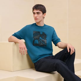"Metallerie au Carre" t-shirt with leather detail