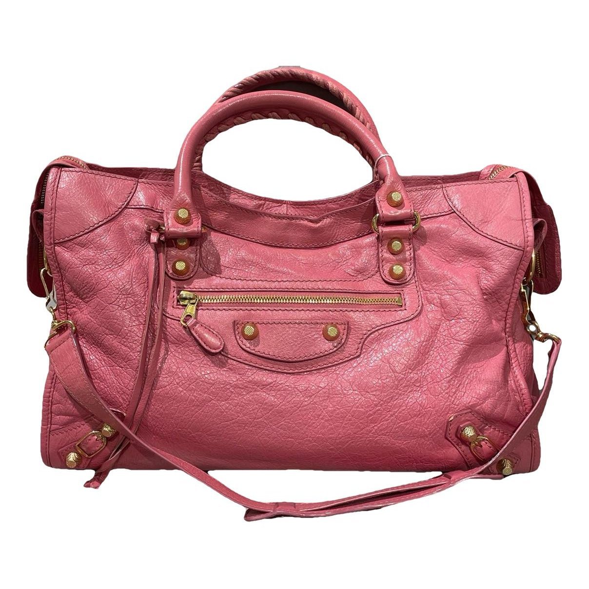 City leather handbag
