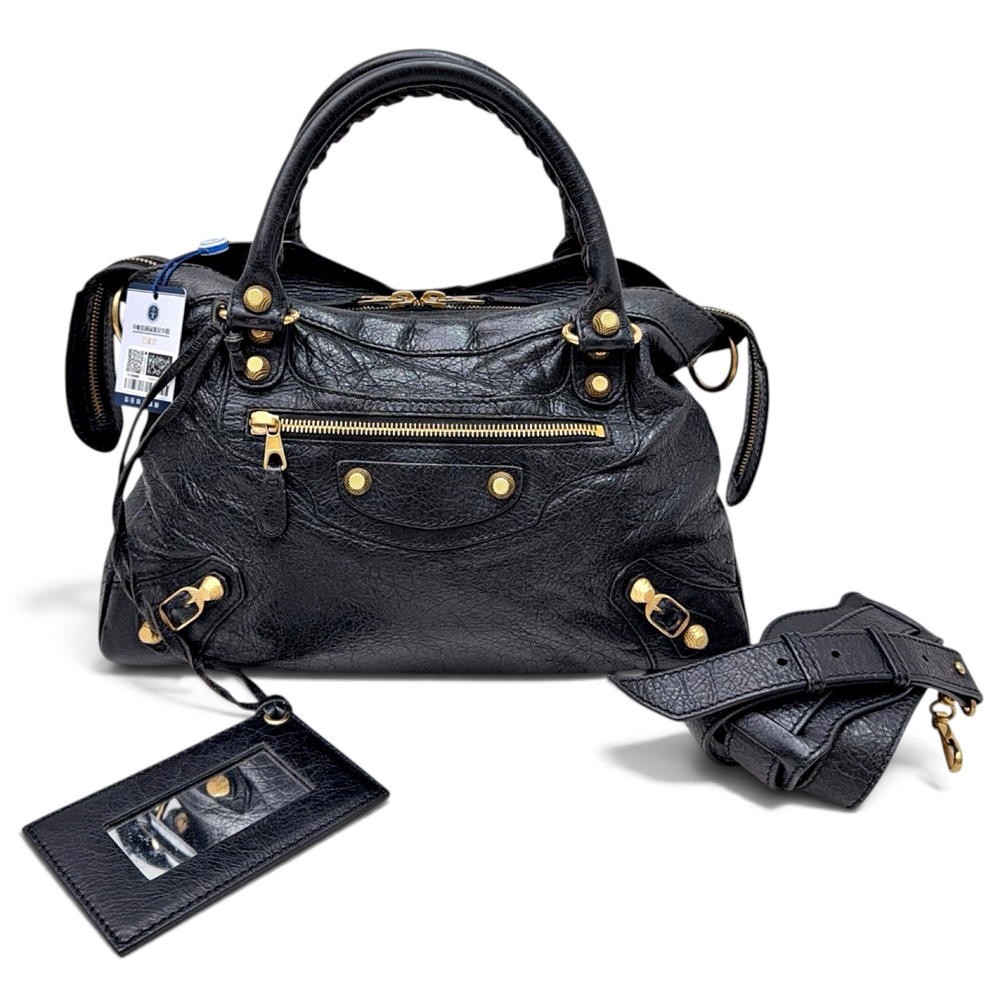 City leather handbag