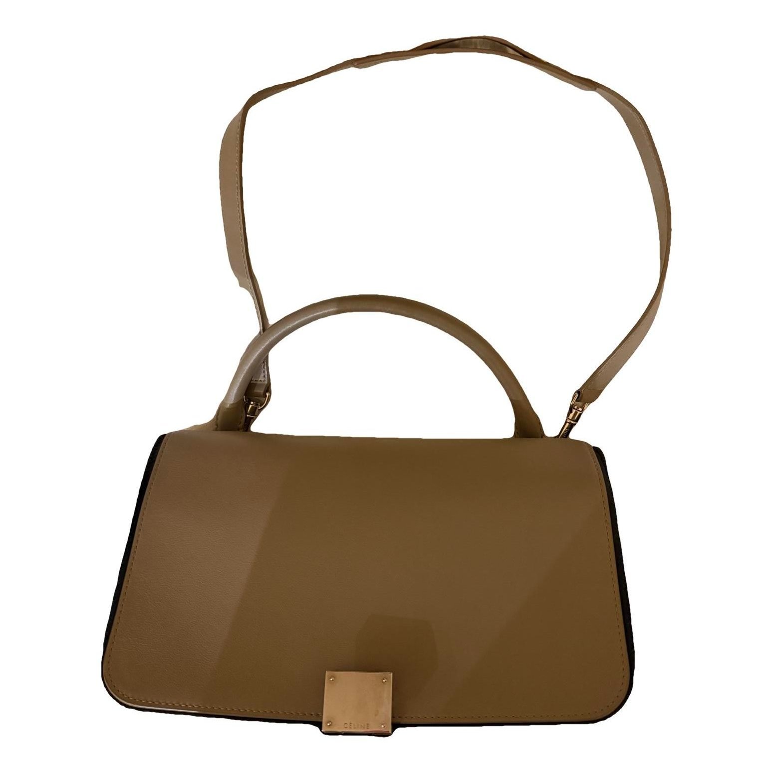 Trapèze leather handbag