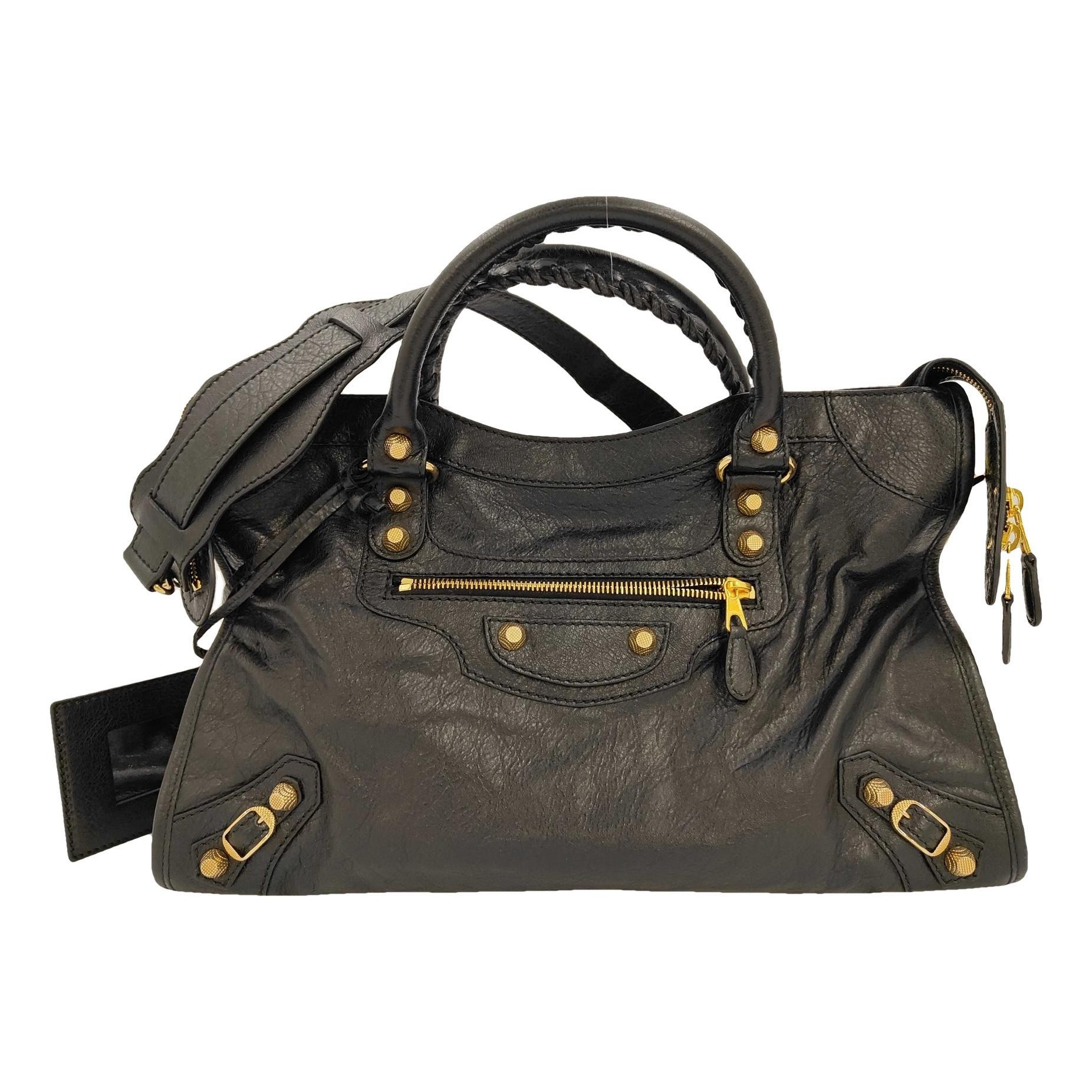 City leather handbag