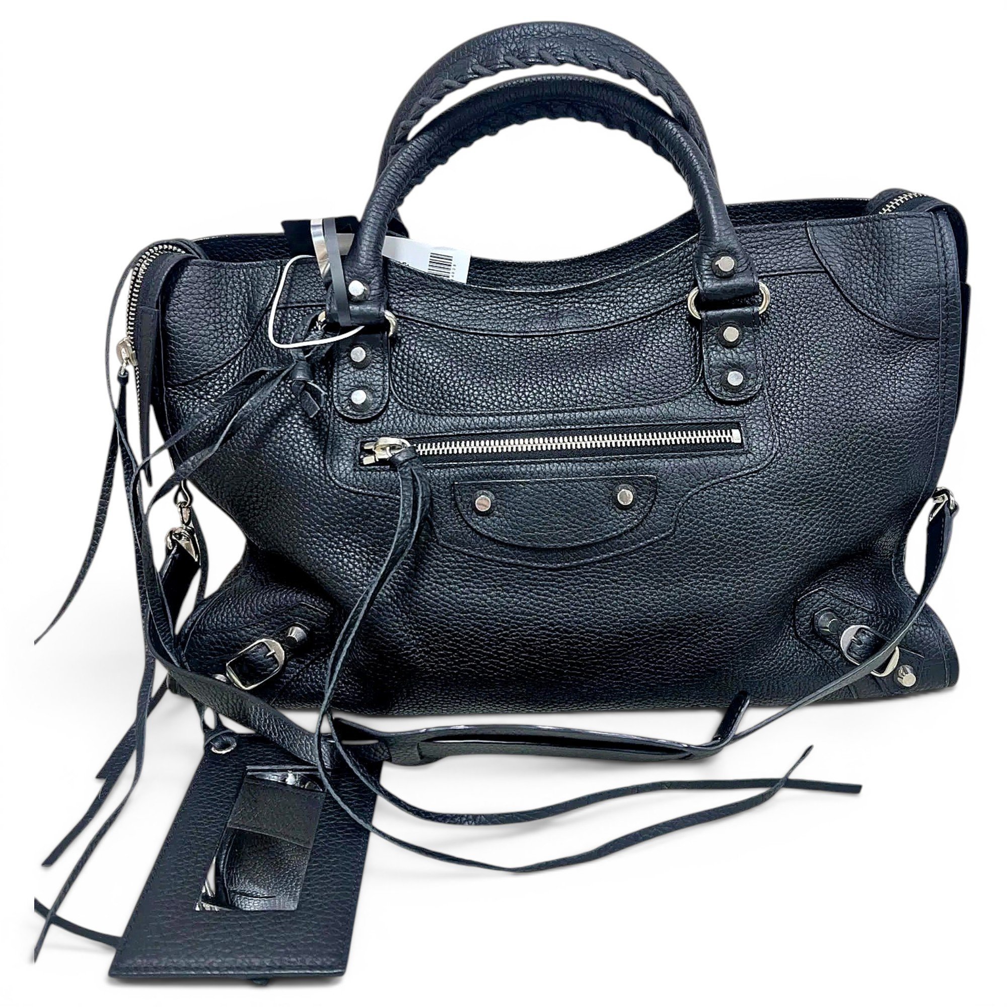 City leather handbag