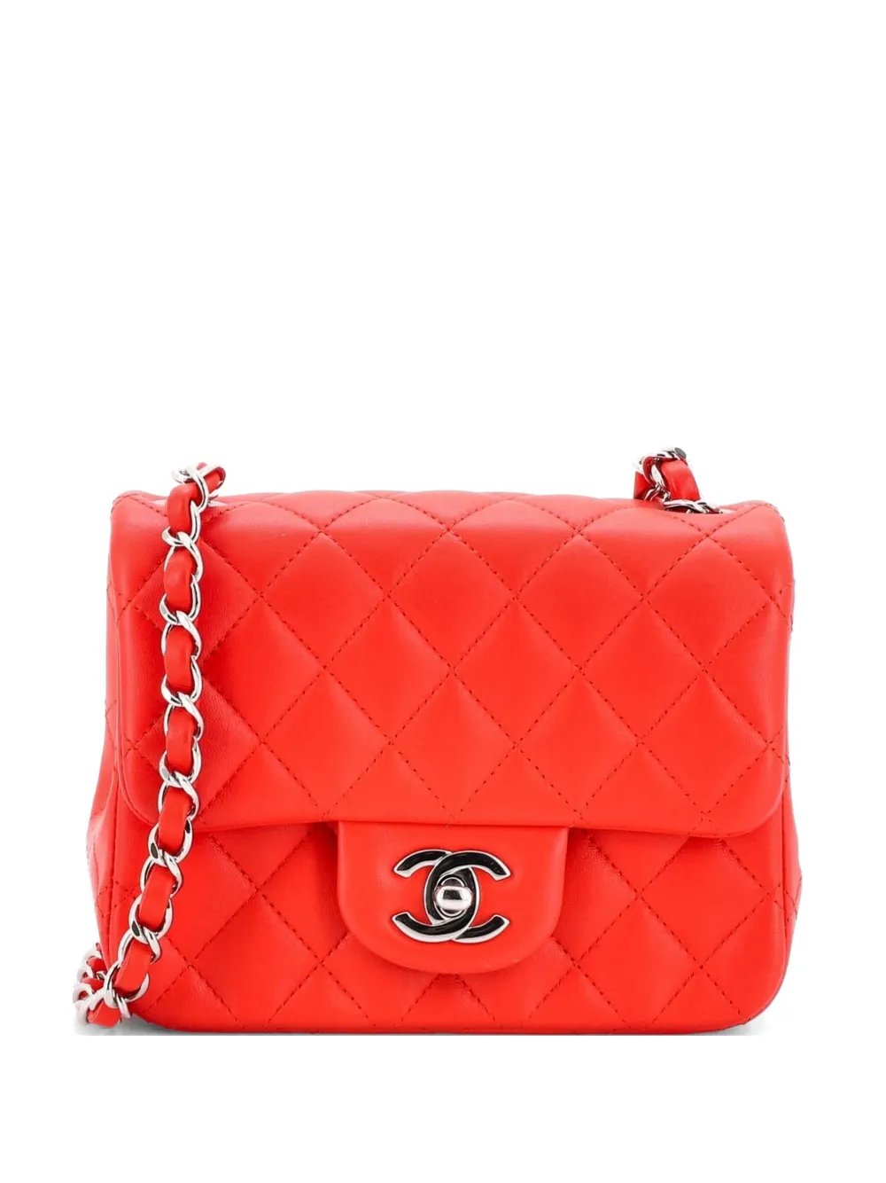 Square Classic Single Flap Bag Quilted Lambskin Mini crossbody bag