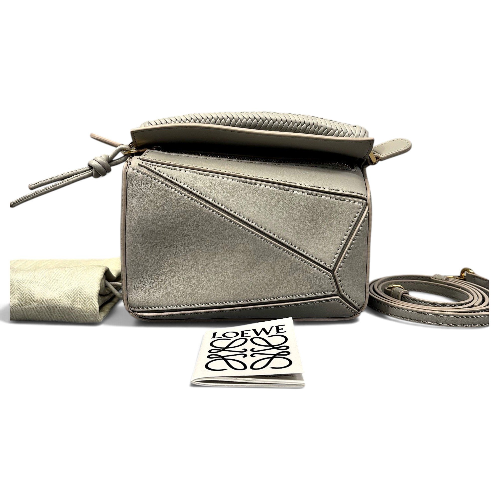 Puzzle leather handbag