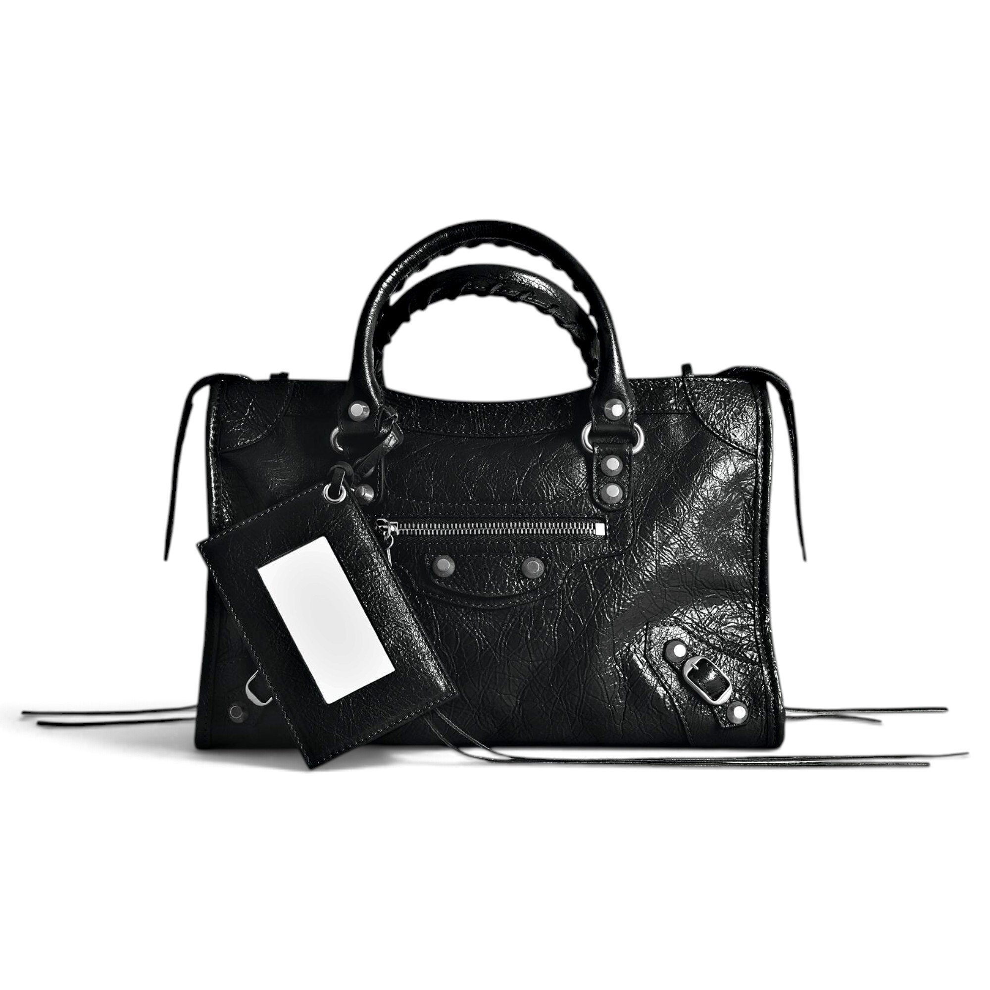 City leather handbag