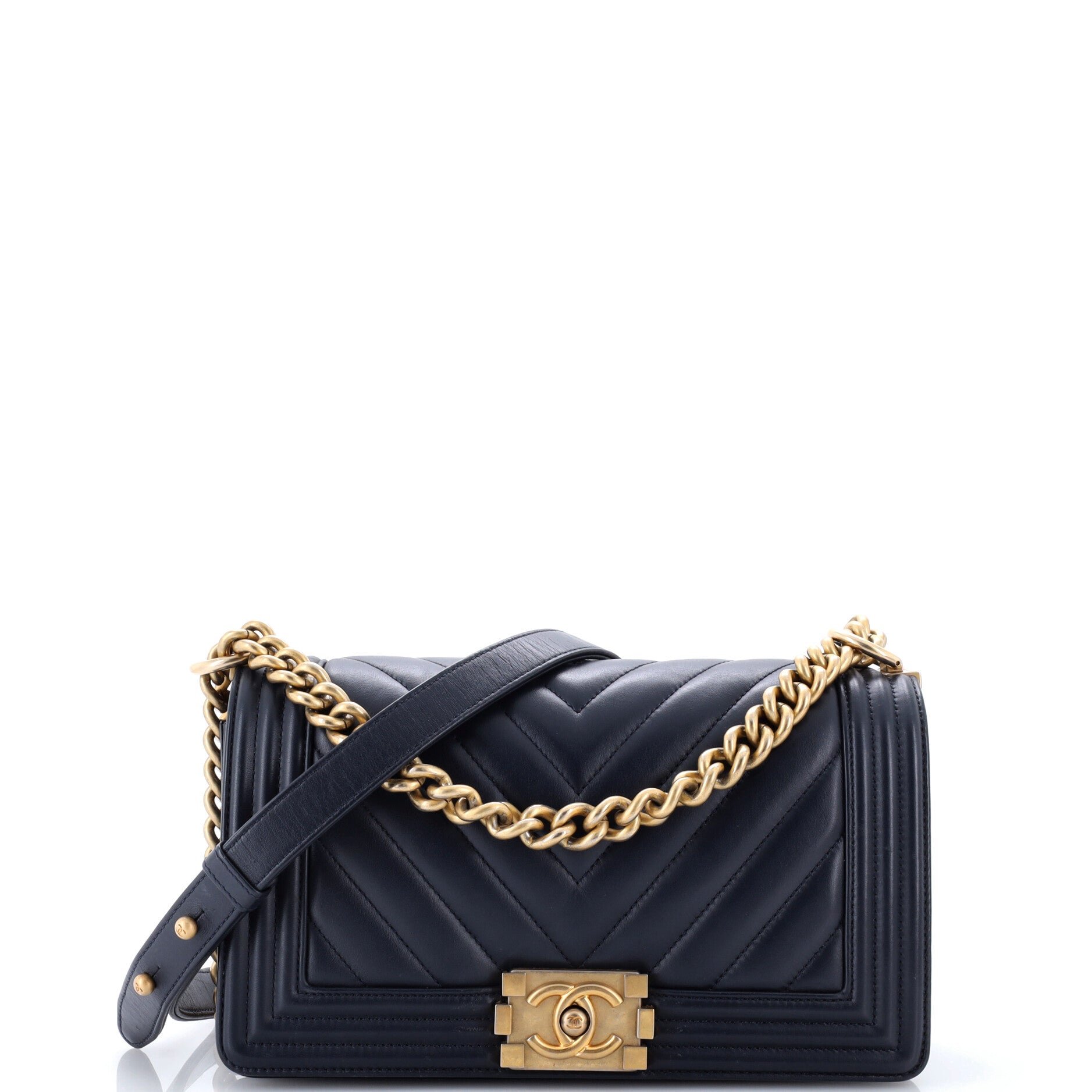 Boy Flap Bag Chevron Calfskin Old Medium