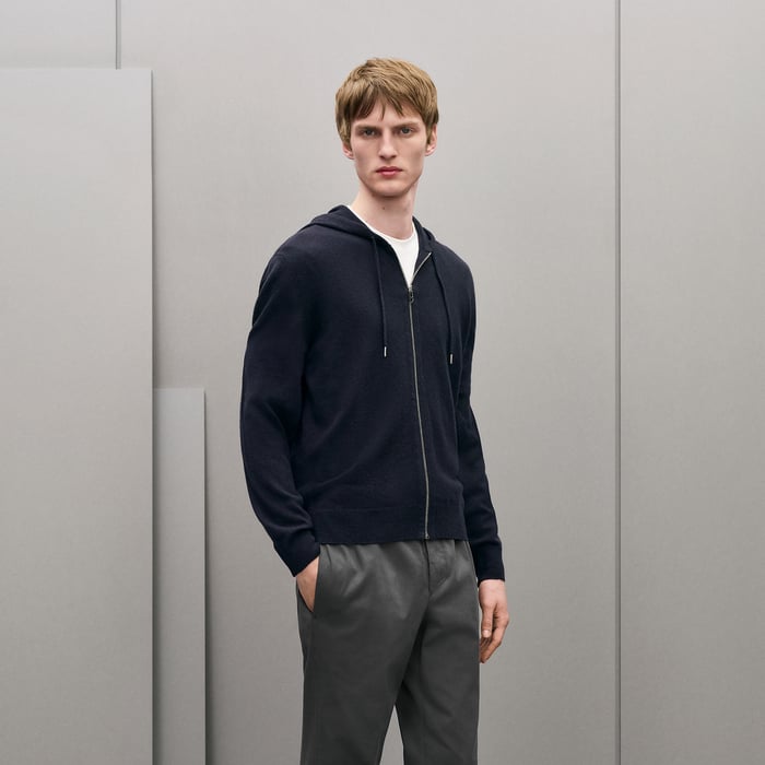 Marine "Maillon Chaine d'Ancre" Zipped Cashmere Jacket